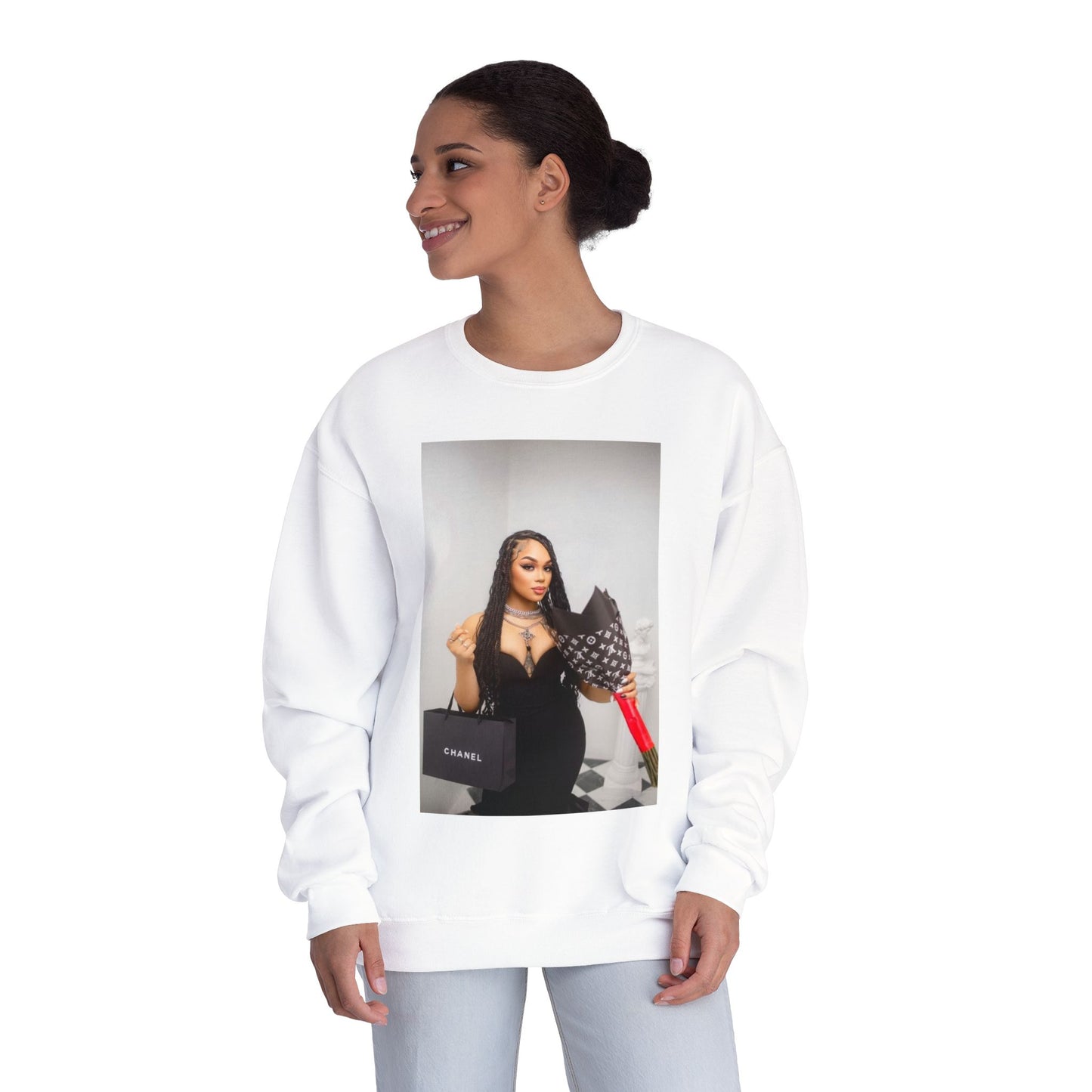 Fashionable Crewneck Sweatshirt with Chic Design, Cozy Sweater, Streetwear, Unique Gift, Casual Wear, Trendy Apparel