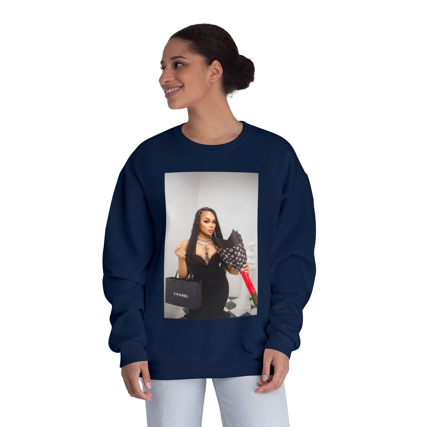 Fashionable Crewneck Sweatshirt with Chic Design, Cozy Sweater, Streetwear, Unique Gift, Casual Wear, Trendy Apparel