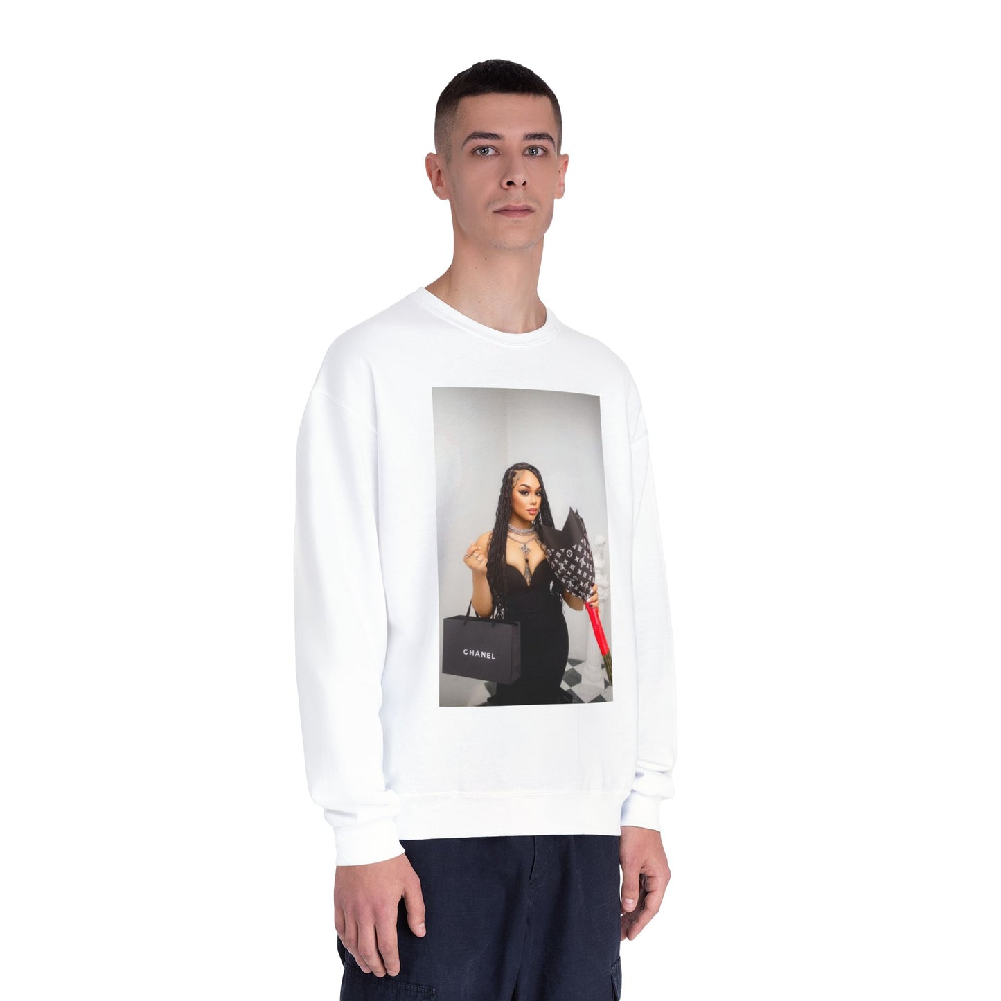 Fashionable Crewneck Sweatshirt with Chic Design, Cozy Sweater, Streetwear, Unique Gift, Casual Wear, Trendy Apparel